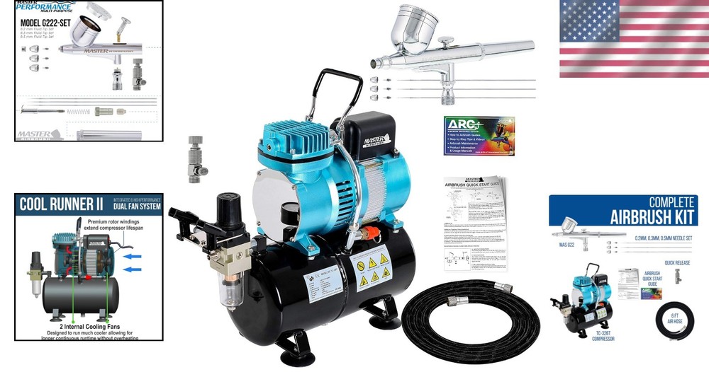 Cool Runner II Airbrush and Compressor Set - Ultimate Control & Versatility