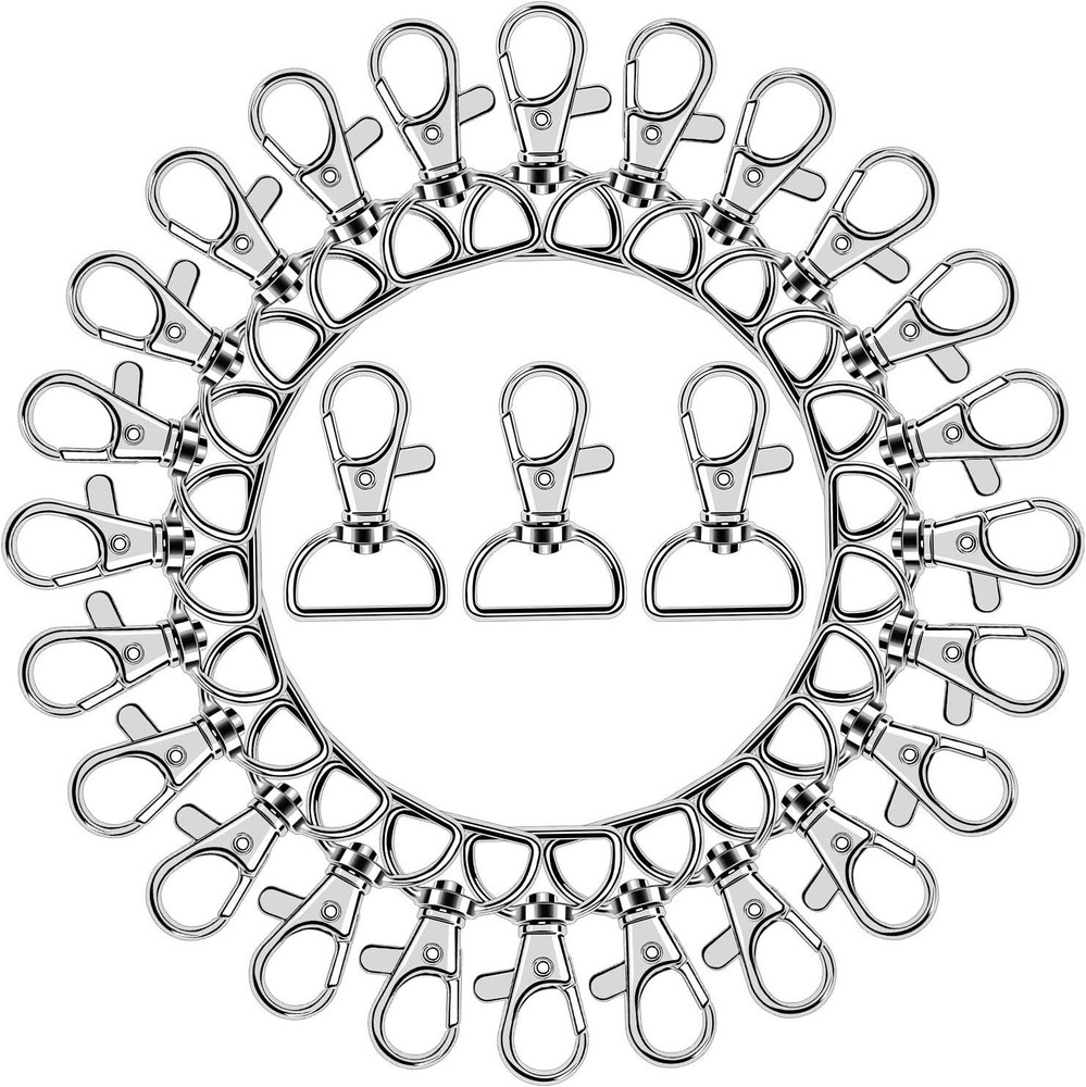 Versatile 50 PCS Lobster Claw Clasp Set - Silver Snap Hooks for Keychains & More