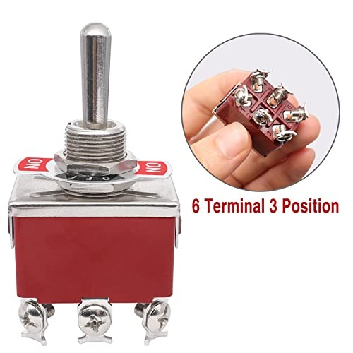 2pcs Momentary Toggle Switch DPDT (ON)-Off-(ON) 6 Terminal 3 Position Toggle