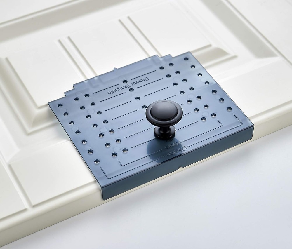 Cabinet Hardware Installation Template Set - Black Zinc Knobs and Pulls, 3 Si...