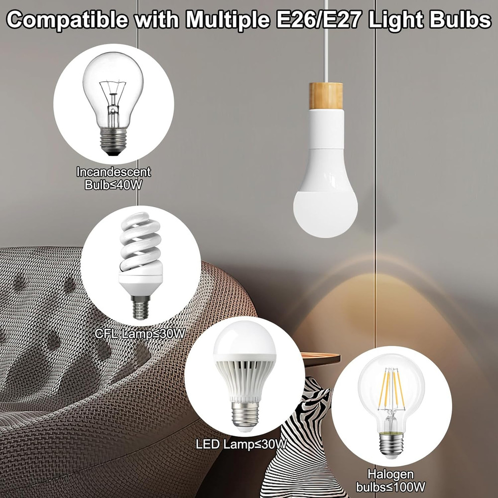 Motion Sensor Light Socket, E26/E27 Motion Sensor Light Sockets Motion-Sensing A