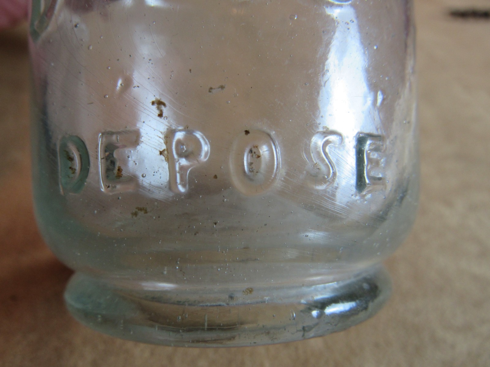 Civil War Mustard Bottle Jar D F & Co Depose Pontil 1860s