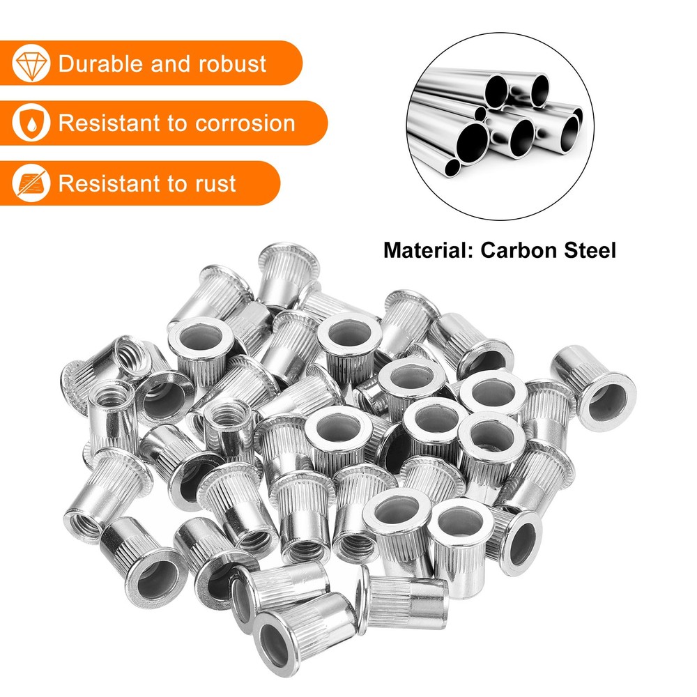 150Pcs Rivet Nut Flat Head, 1/4"-20 Socket Head Cap Screws and Flat Washers