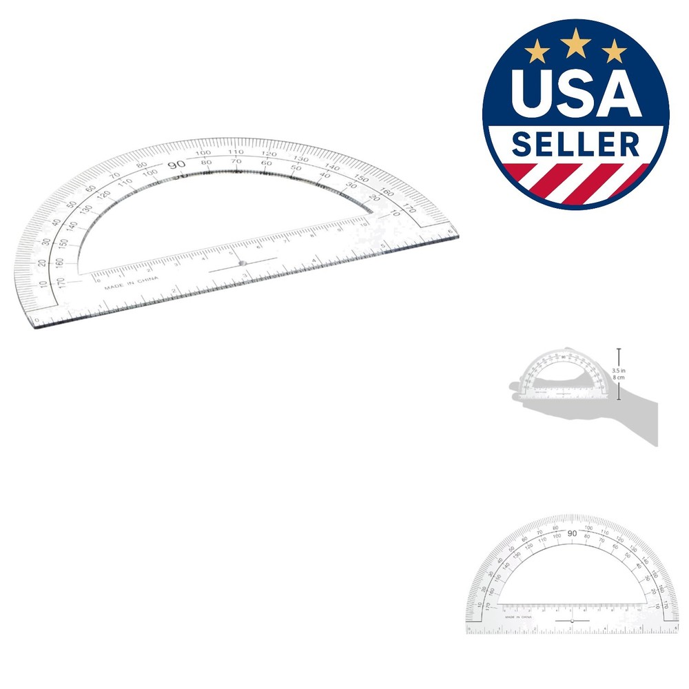 Essential 6-Inch Clear Plastic Protractor for Students - Lightweight & Durable