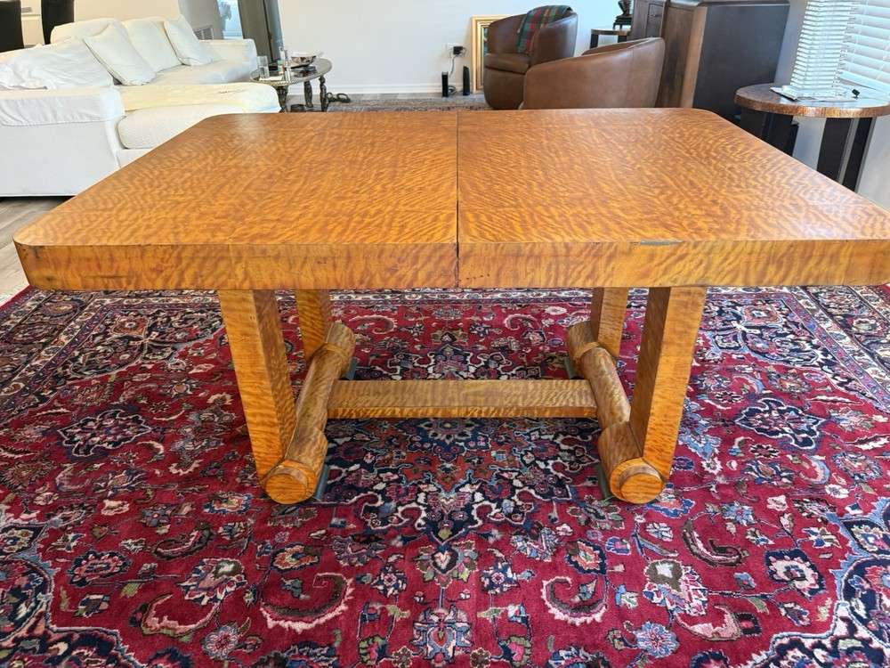 Art Deco Dining Table, Flamed Oak, High Quality