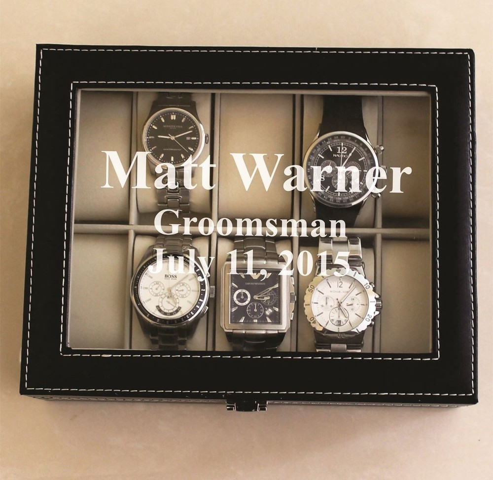 Personalized Black Watch Storage Box