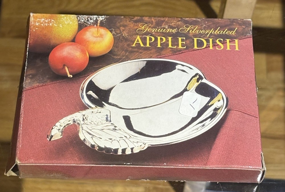 Vintage Collectible Genuine Silver-Plated Apple Dish