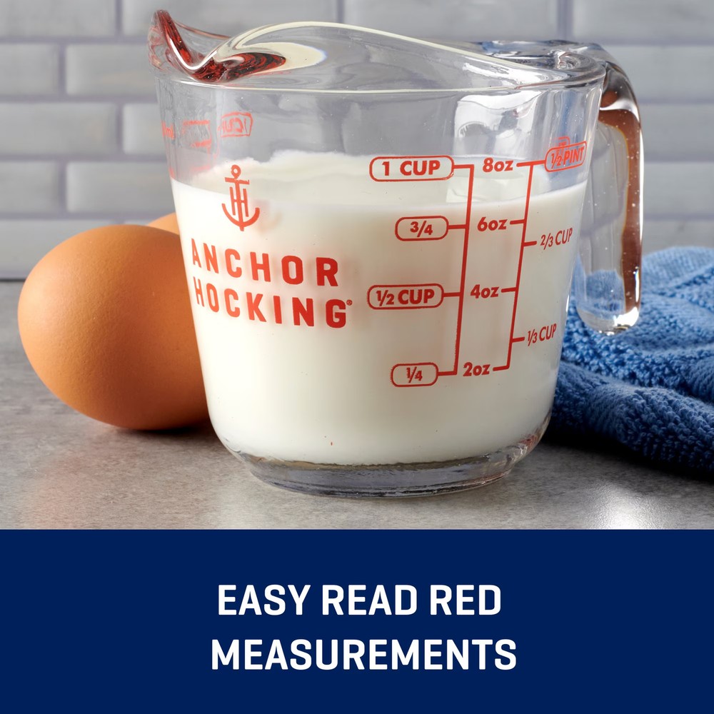 Glass Measuring Cup 1 Cup Anchor Hocking 2 Pack Kitchen Baking Tool