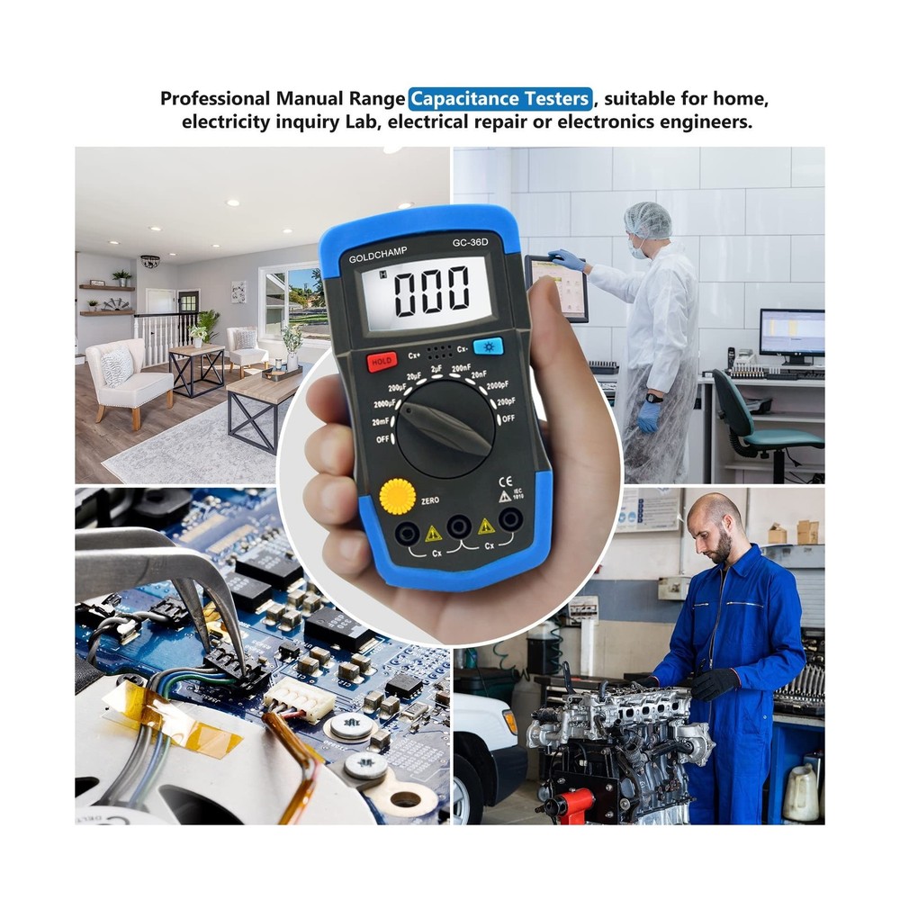 Capacitor Tester Multimeter Capacitance Meter 200pF-20mF Meter ... Fast USA SHIP
