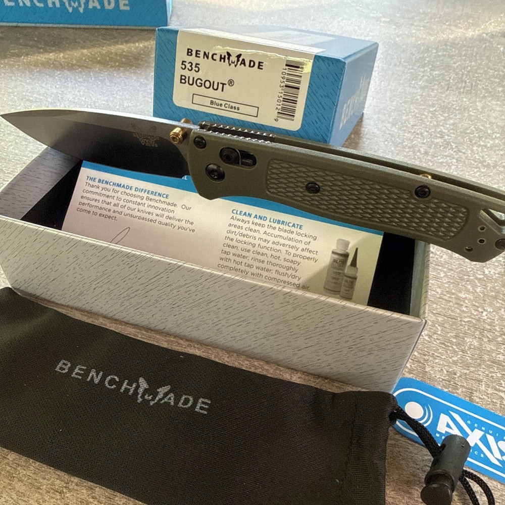 Bugout* 535 Olive S30V AXIS Lock EDC Stainless Blade Authniticity unverified