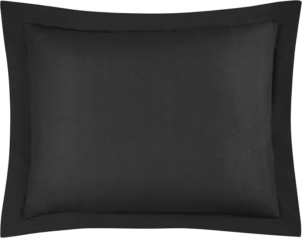 Chezmoi Collection 3-Piece Down Alternative Comforter Set Queen, Black
