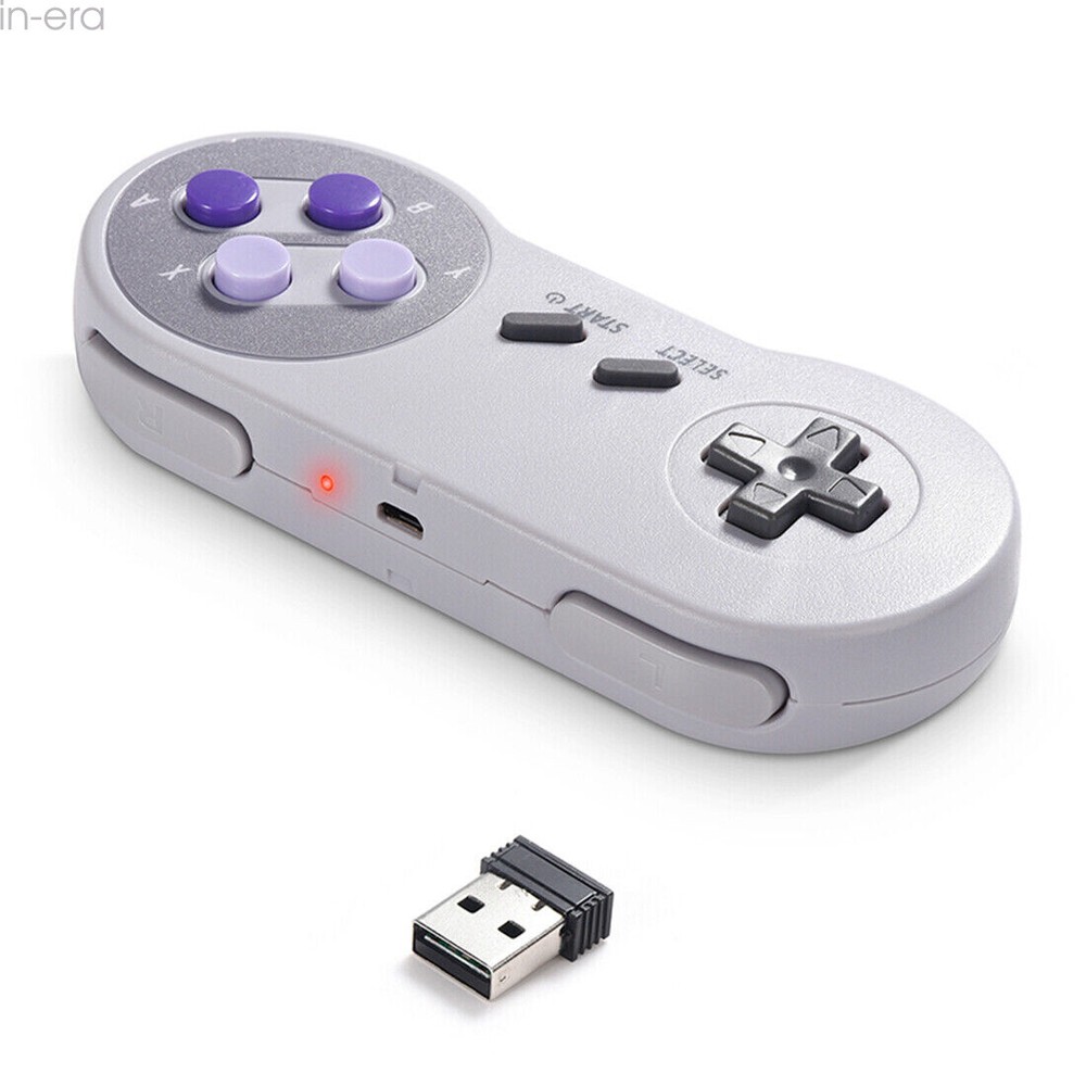 Wireless SNES Controller Gamepad Joystick & USB Receiver for PC Mac Video Games