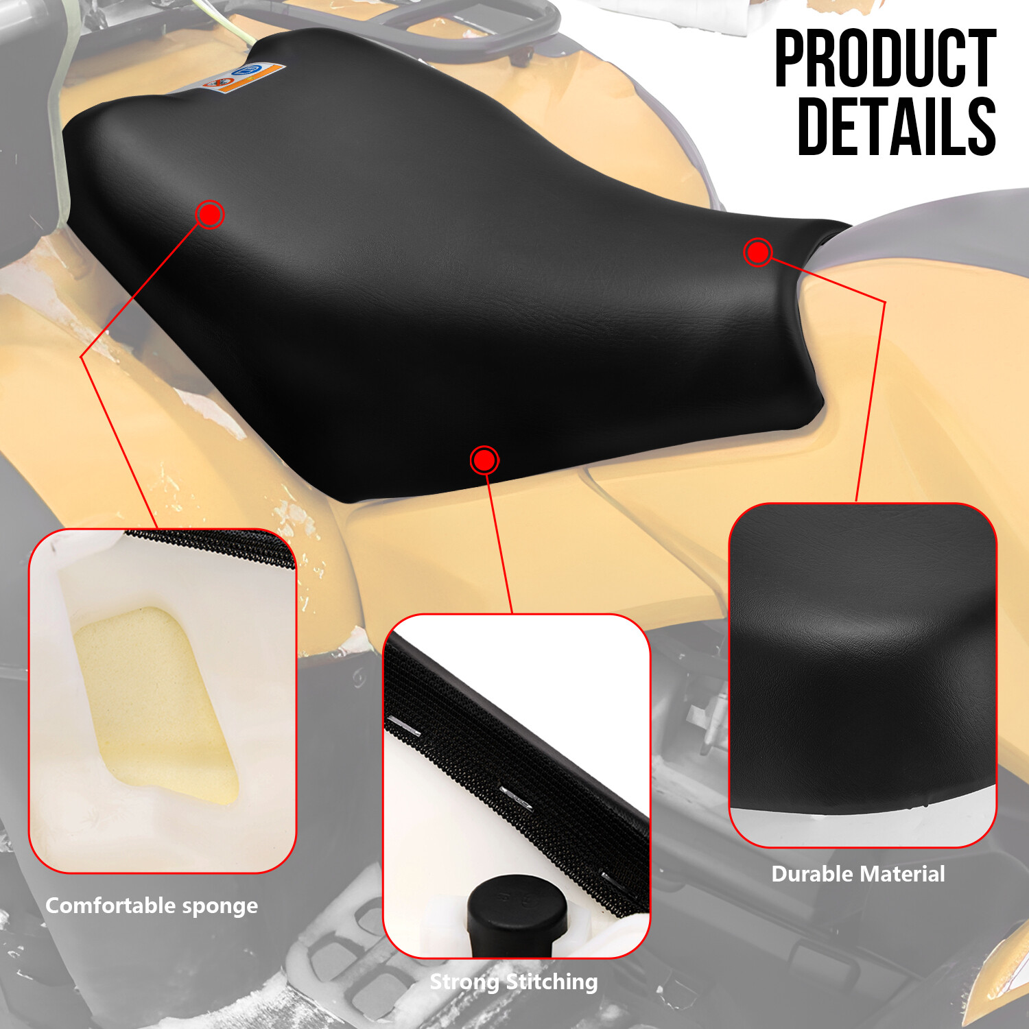 Complete Seat For Honda Rincon 650 TRX650FA TRX650FGA 4x4 2003 2004 2005 Black