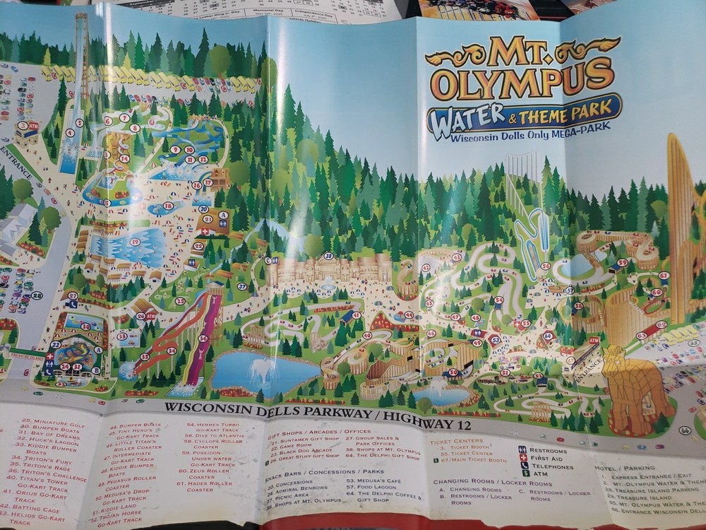 2005 Mt. Olympus Amusement Theme Park Brochure Guide Map