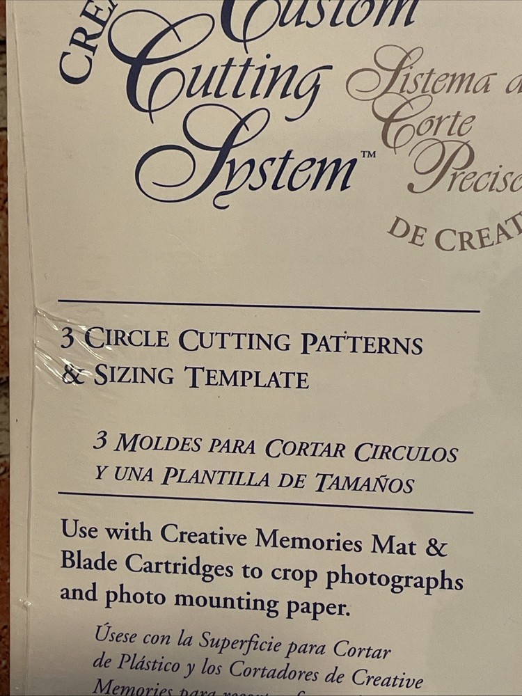 NEW Creative Memories Custom Cutting System Patterns Templates Circles & Ovals