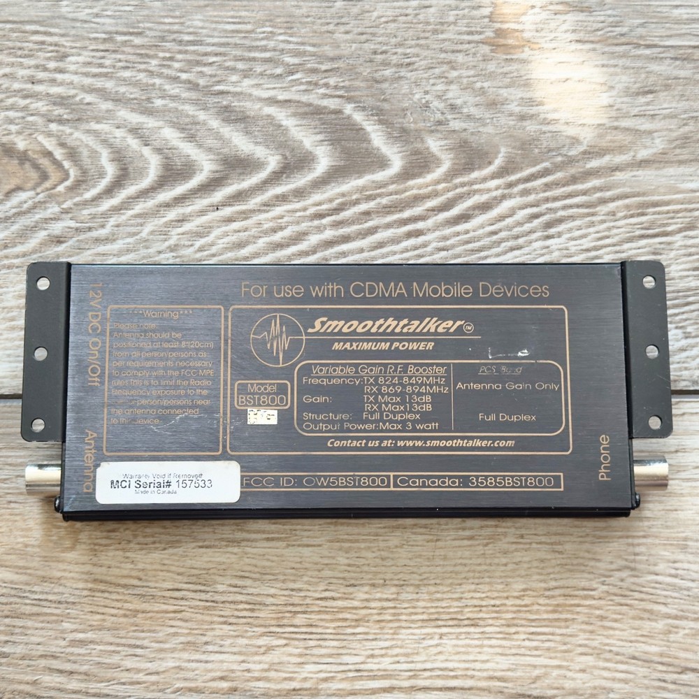 Smoothtalker Mobile Cellular Booster Amplifier BST800