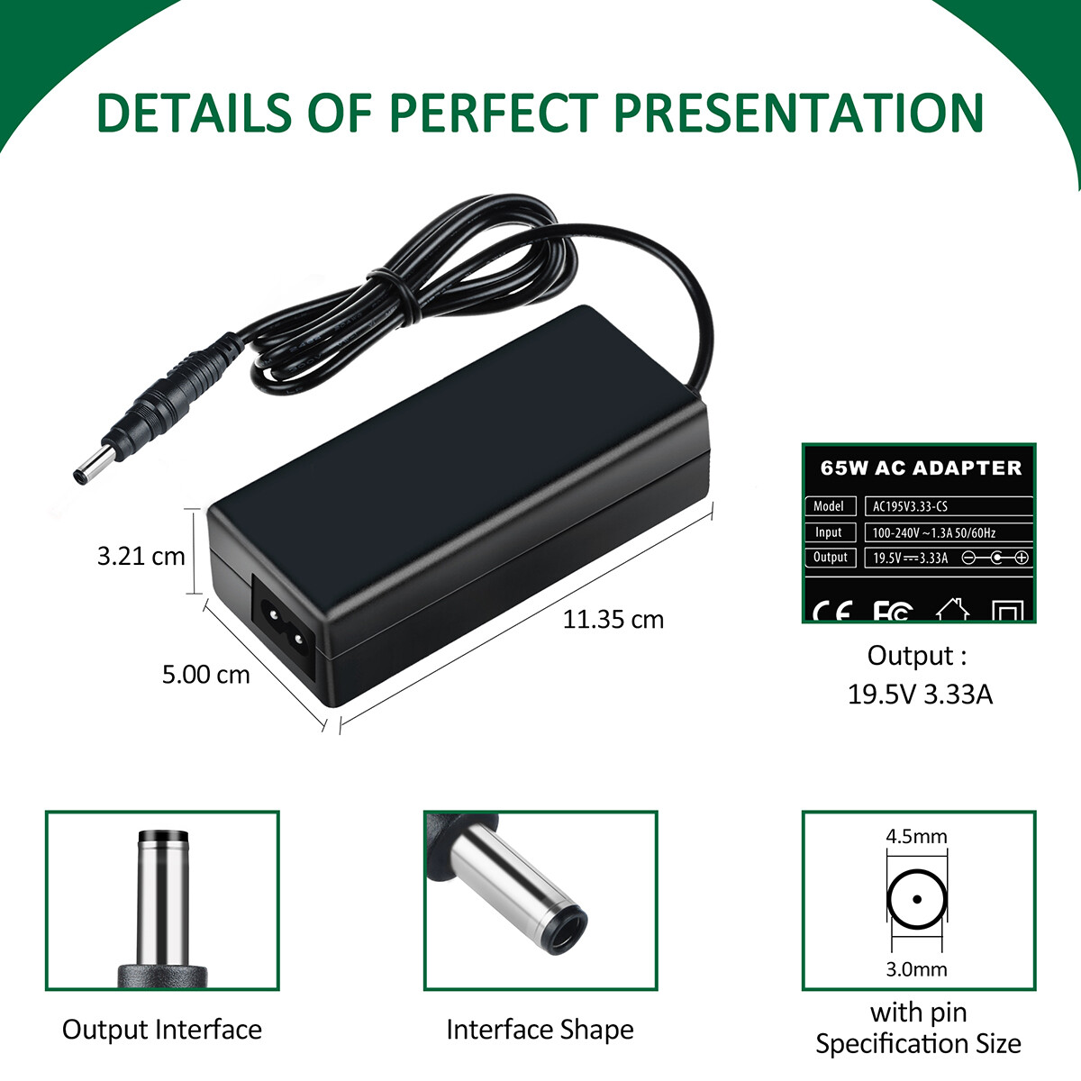 UL 6ft AC Power Adapter For HP Stream 11 13 14 15 Notebook PC Series 65W 19.5V