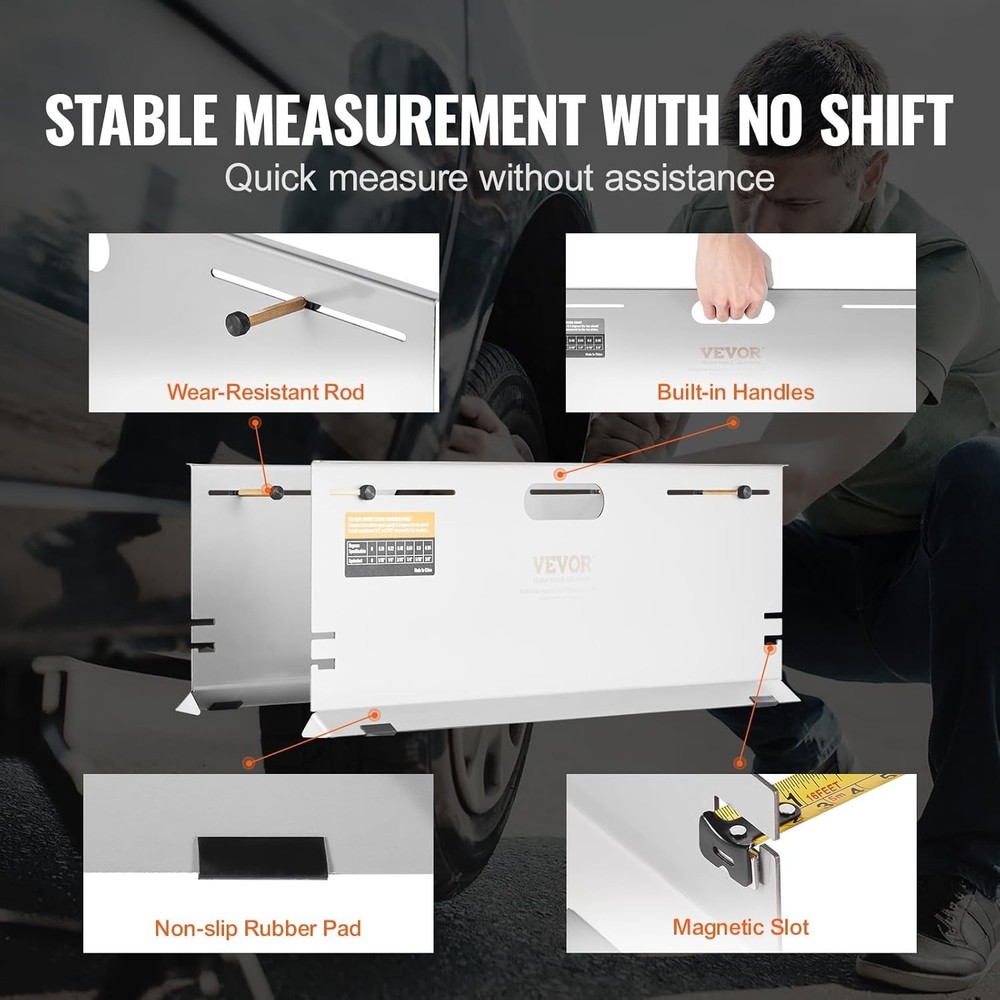 Alignment Tool Plates with Adjustable Rods for Accurate Toe Angle Measurement