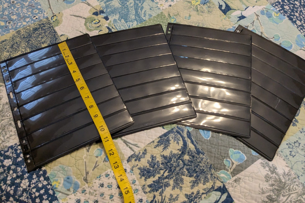 Used Postal Stamp Album 4 Pages, Plastic, ~1" height (multiple slots)