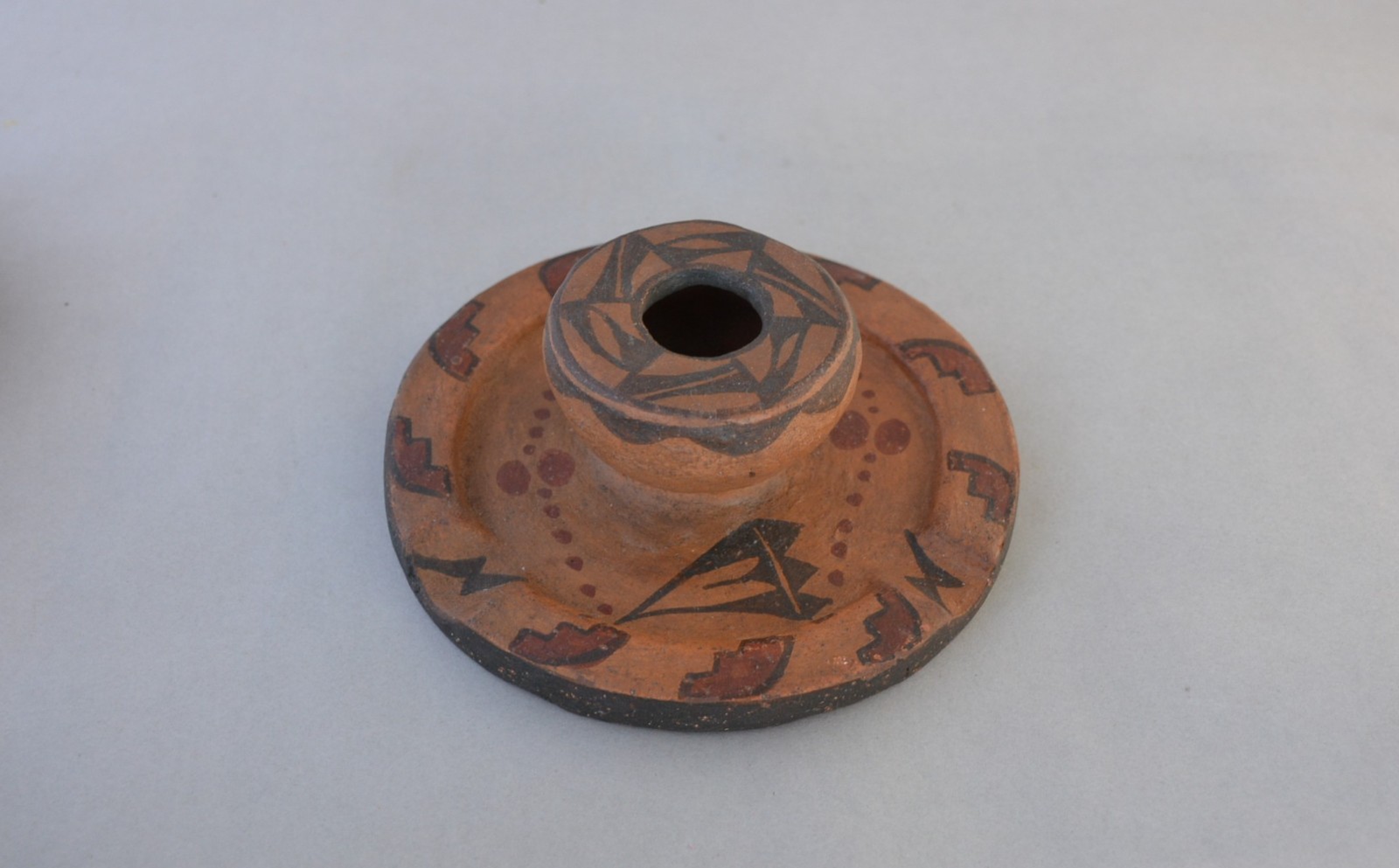 Old Zia Pueblo Pot - Beautifully Hand Painted - 5 1/2" Across - 2" Tall