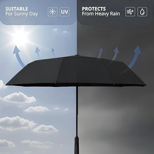 Large Windproof Double Canopy Umbrella - Auto Open/Close, Sturdy Frame, Waterpro