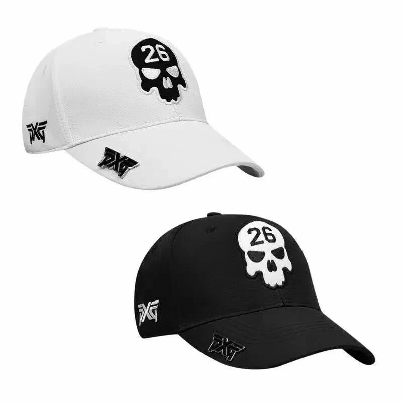 PXG Skull Cap, Magnetic Ball-Marker, Adjustable Golf Baseball Cap, Unisex