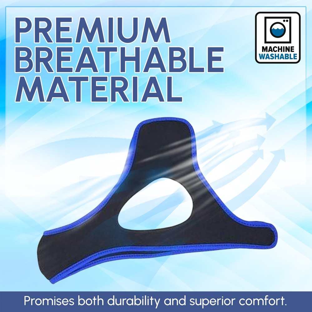 Adjustable Anti Snore Chin Strap - Effective Snoring Solution - Breathable CPAP