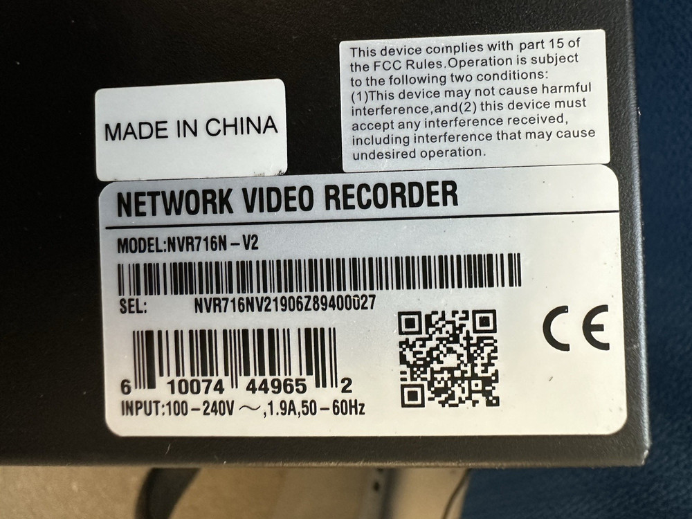 ICRealtime NVR-716N Network Video Recorder, 16TB-Admin Password