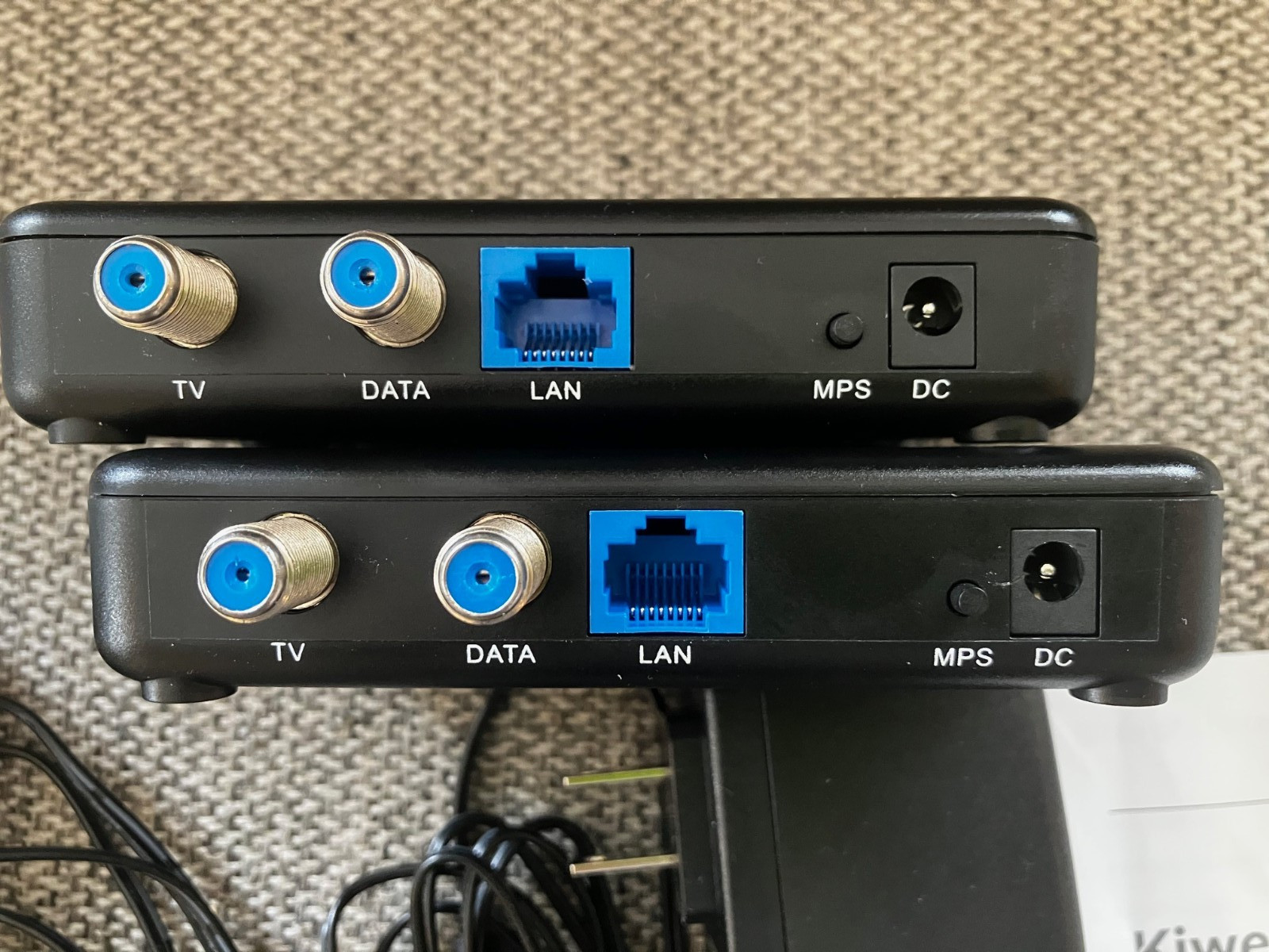 Kiwee Broadband KB-M3-03 MoCA 2.5 Adapter Kit 2.5GbE PoE+ 30W Ethernet Over Coax