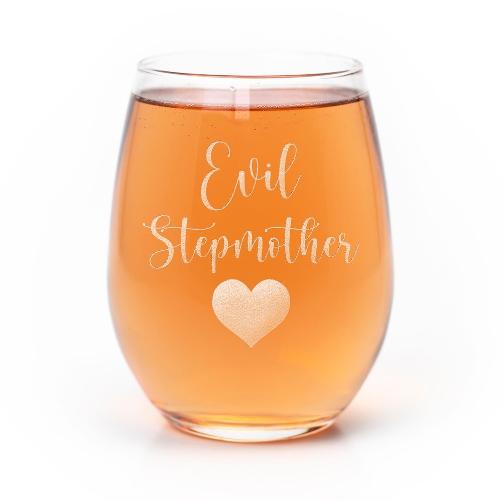 Evil Stepmother Wine Glass Funny Etched Gift