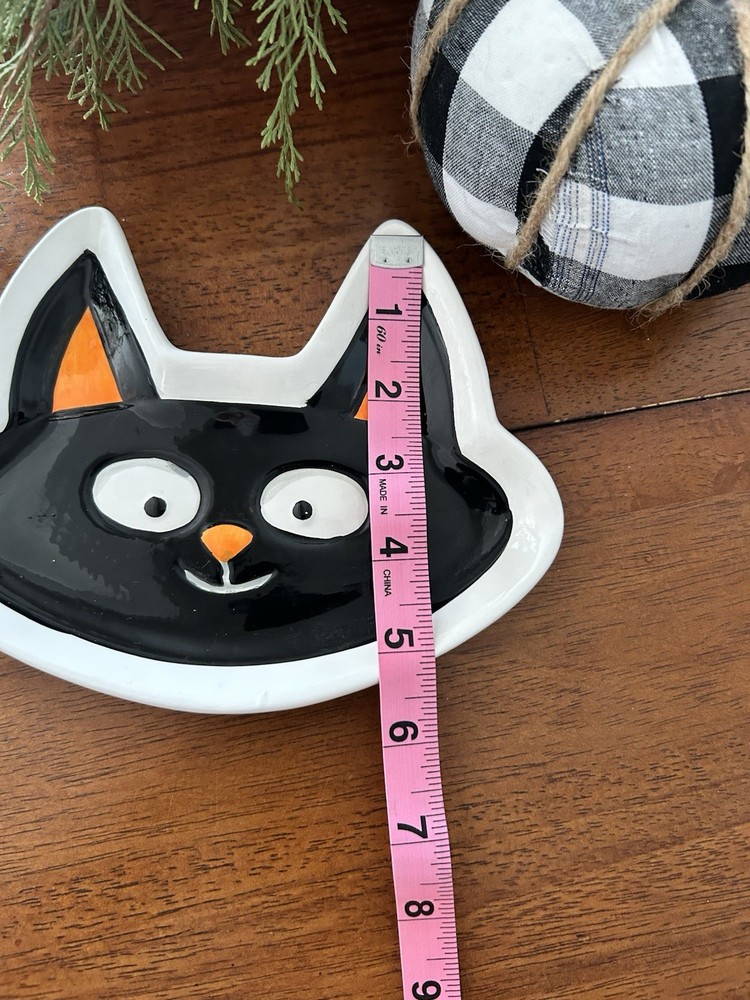 Ceramic Retro Black Cat Trinket Dish
