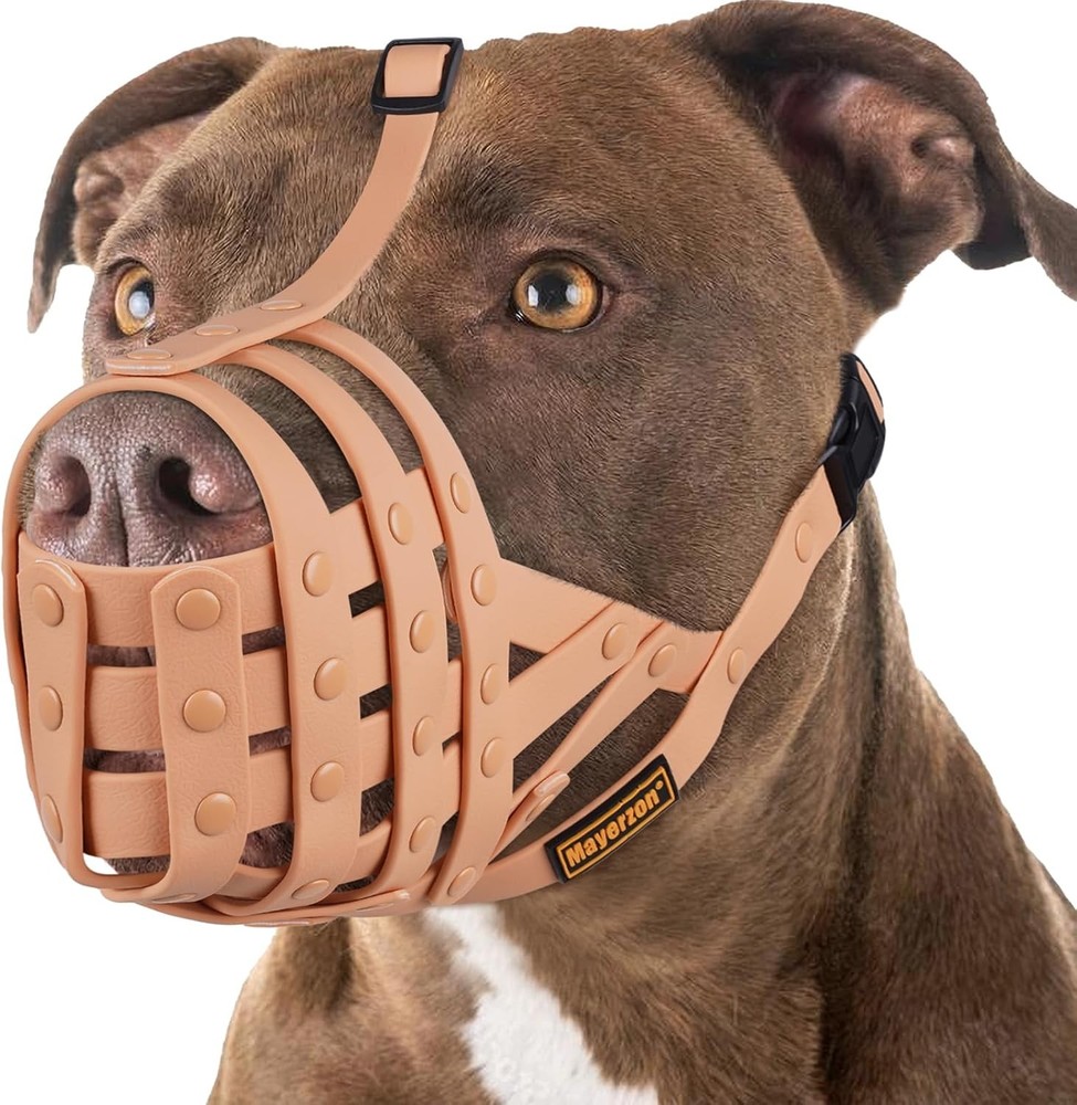 Pitbull Muzzle Large Medium Sized Dogs to Prevent Biting Scavenging Basket