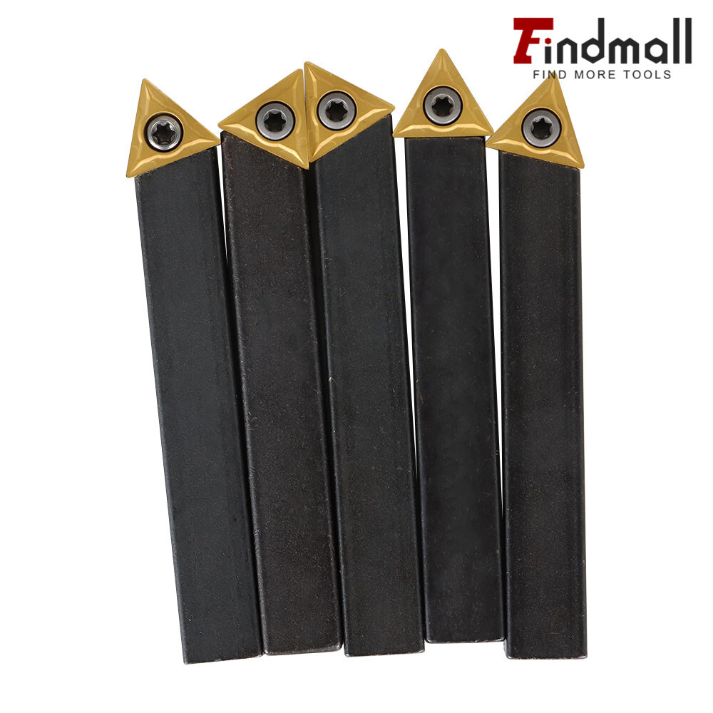 Findmall 5× Insert 1/2" Lathe Indexable Carbide Bits+Turning Tool Bit Holder Kit