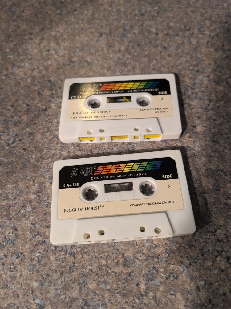Atari 400/800 Computer Software Cassettes 2- Juggles Rainbow And House