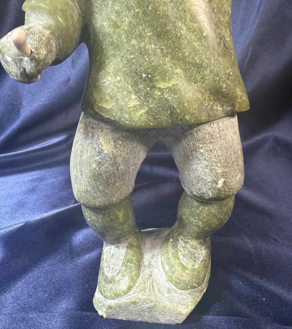 Inuit Tribal Soapstone/Serpentine Hand Carved Signed Sculpture, a Hunter Canada