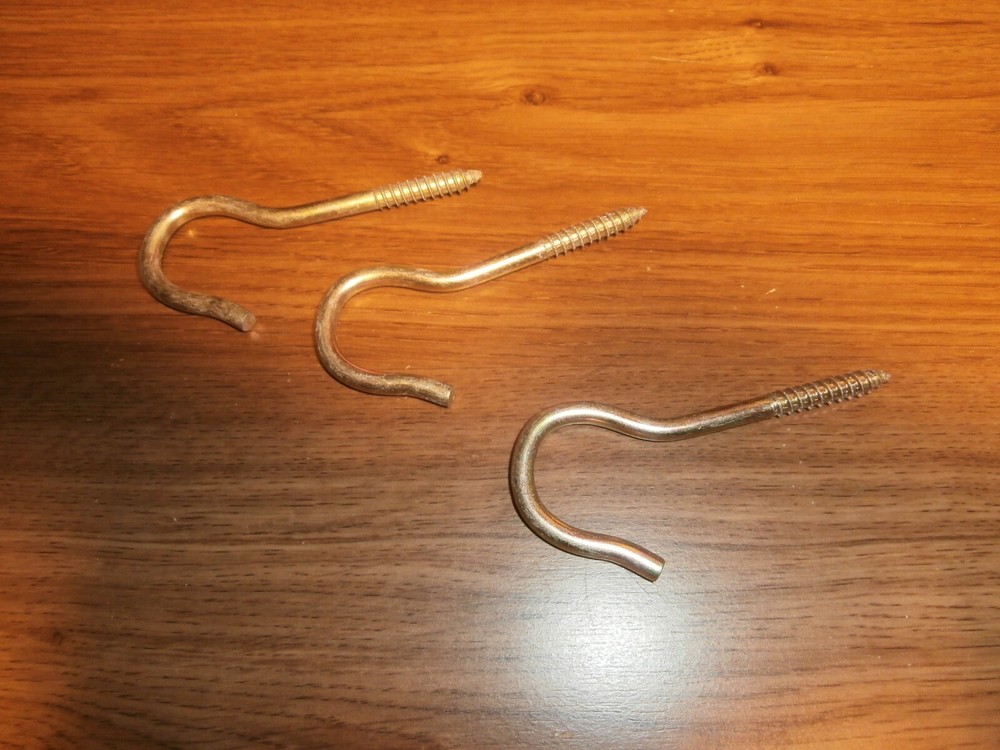 LOT/3 TV ANTENNA GUY WIRE HOOKS,NOS