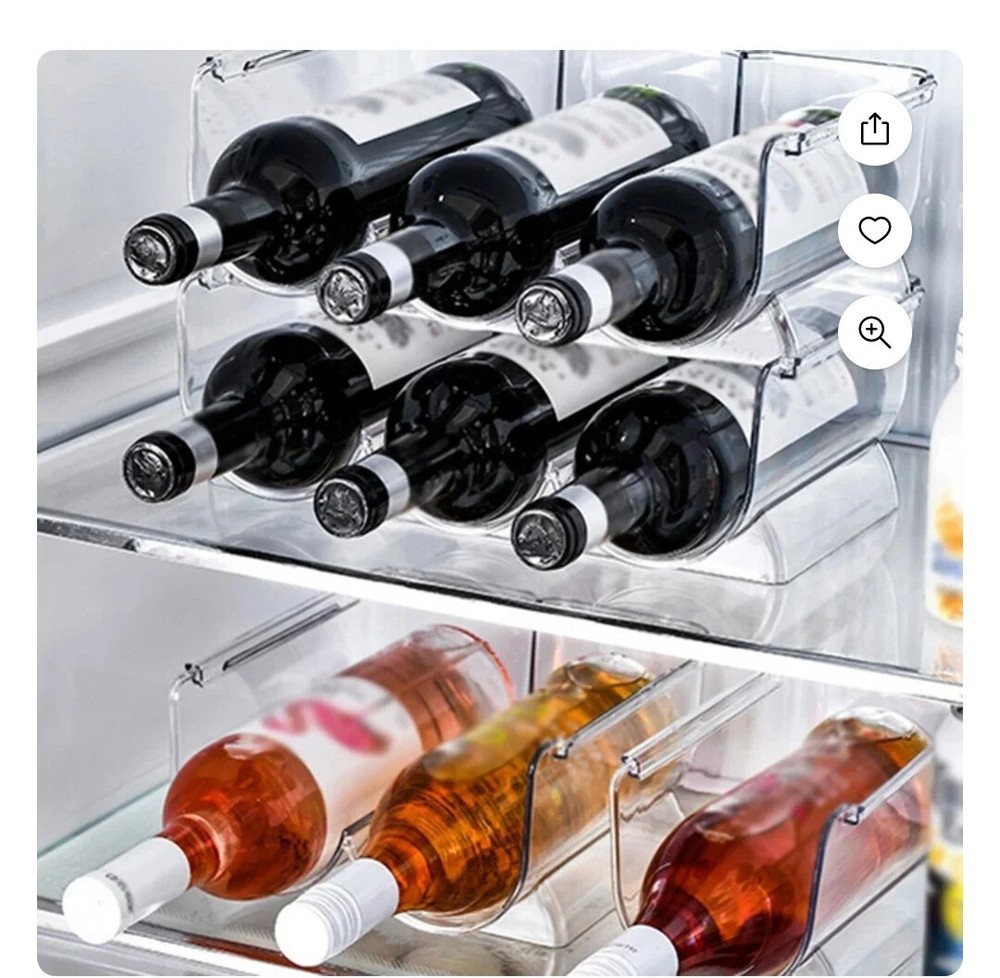 Plastic Stackable Wine Rack Wine Bottle Holder, Water Bottle Organizer (6)