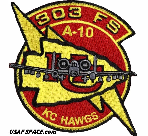 USAF 303RD FIGHTER SQUADRON -303 FS- KC HAWGS -Whiteman AFB- ORIGINAL VEL PATCH
