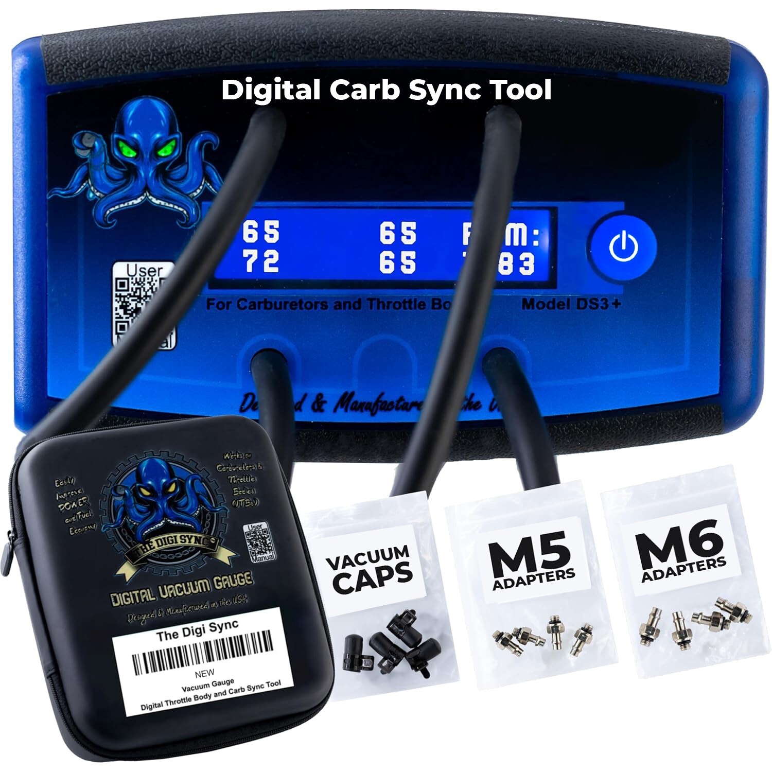 Digi-Sync 4 Channel Throttle Body Carburetor Synchronizer DS4