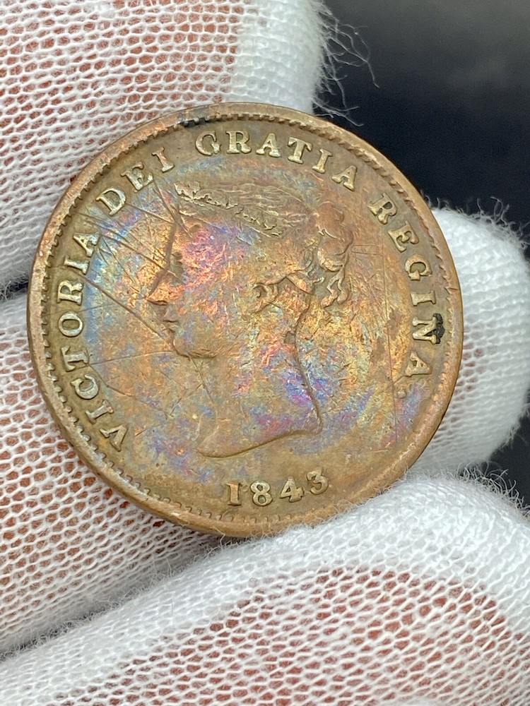1843 Canada New Brunswick Halfpenny Token KM 1