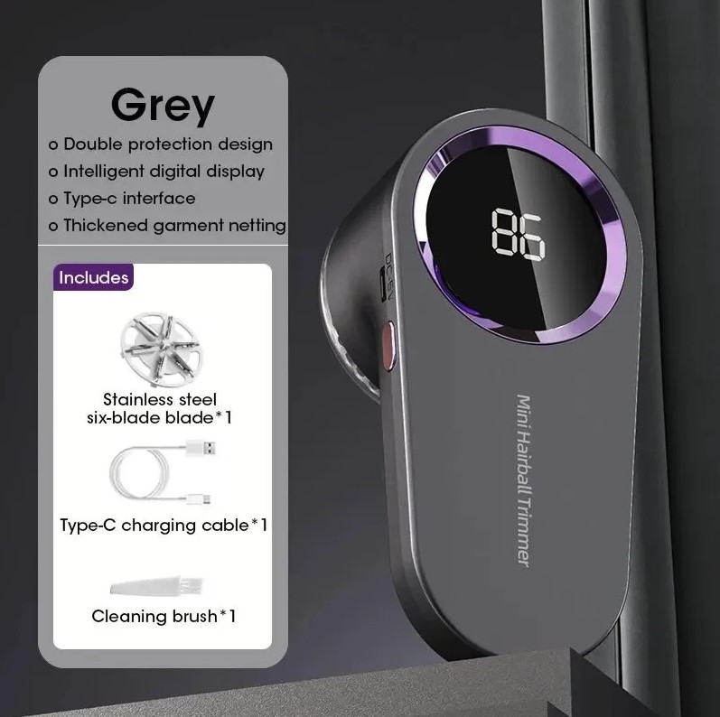 1pc LED Digital Electric Lint Remover USB Rechargeable Fabric Shaver - NEW