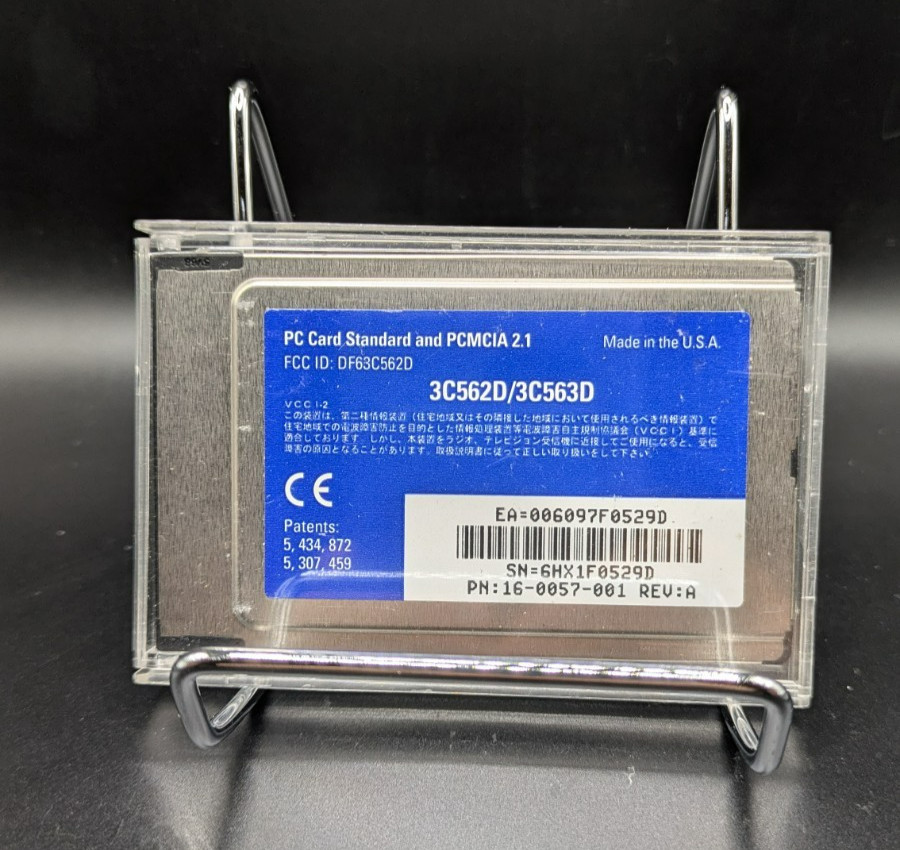 *Untested* 3com EtherLink III LAN PC Card 33.6 Modem 10BASE-T Coax 3C562D 3C563D