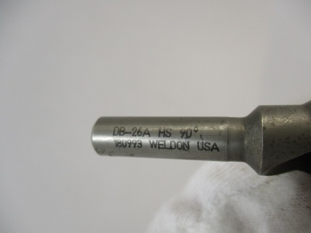 WELDON Countersink # DB-26 A x 90° Degree Deburring Tool Chamfer Sharp 13/16" OD