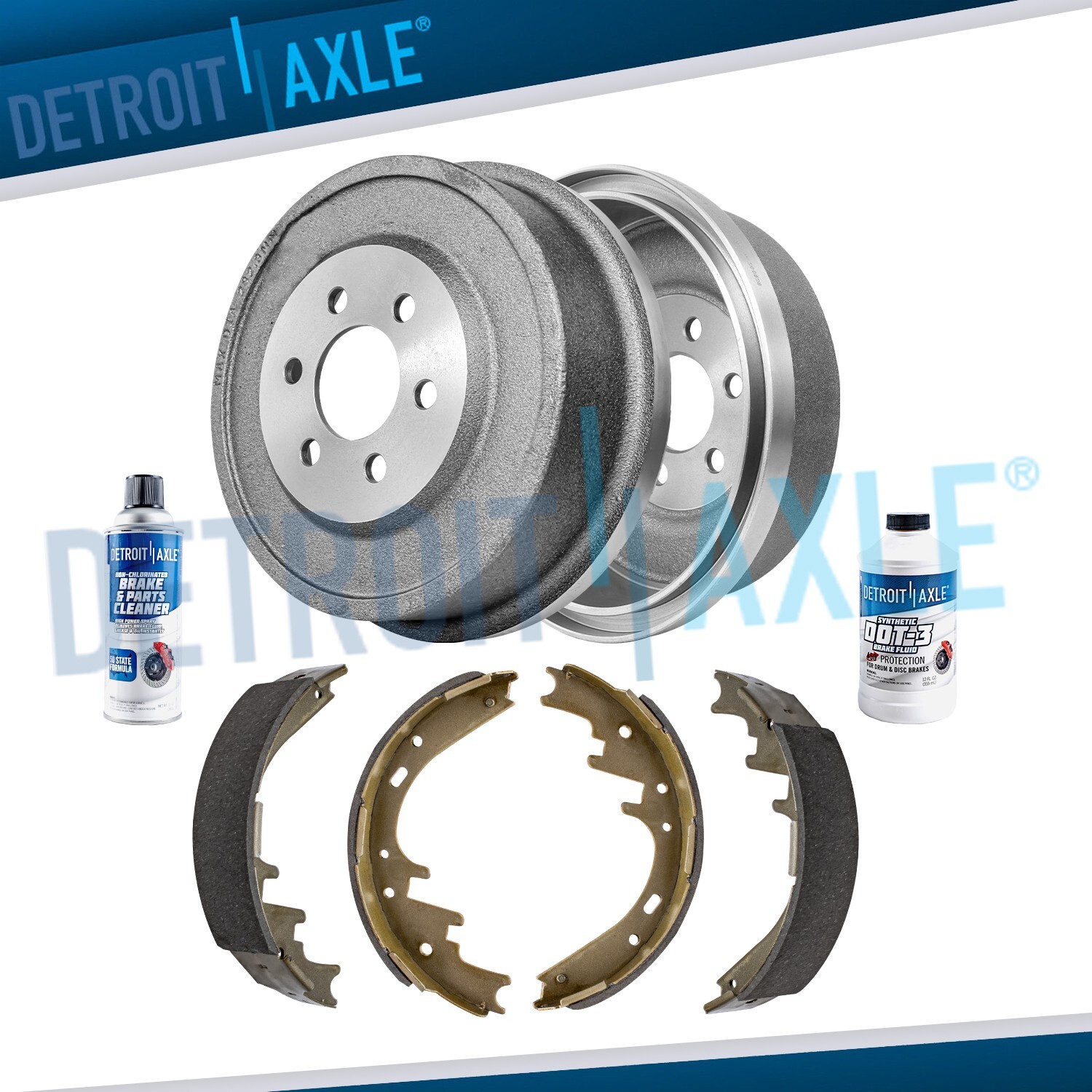 Rear Brake Drums and Ceremic Brake Shoes for 2000 2001 2002 Dodge Dakota Durango