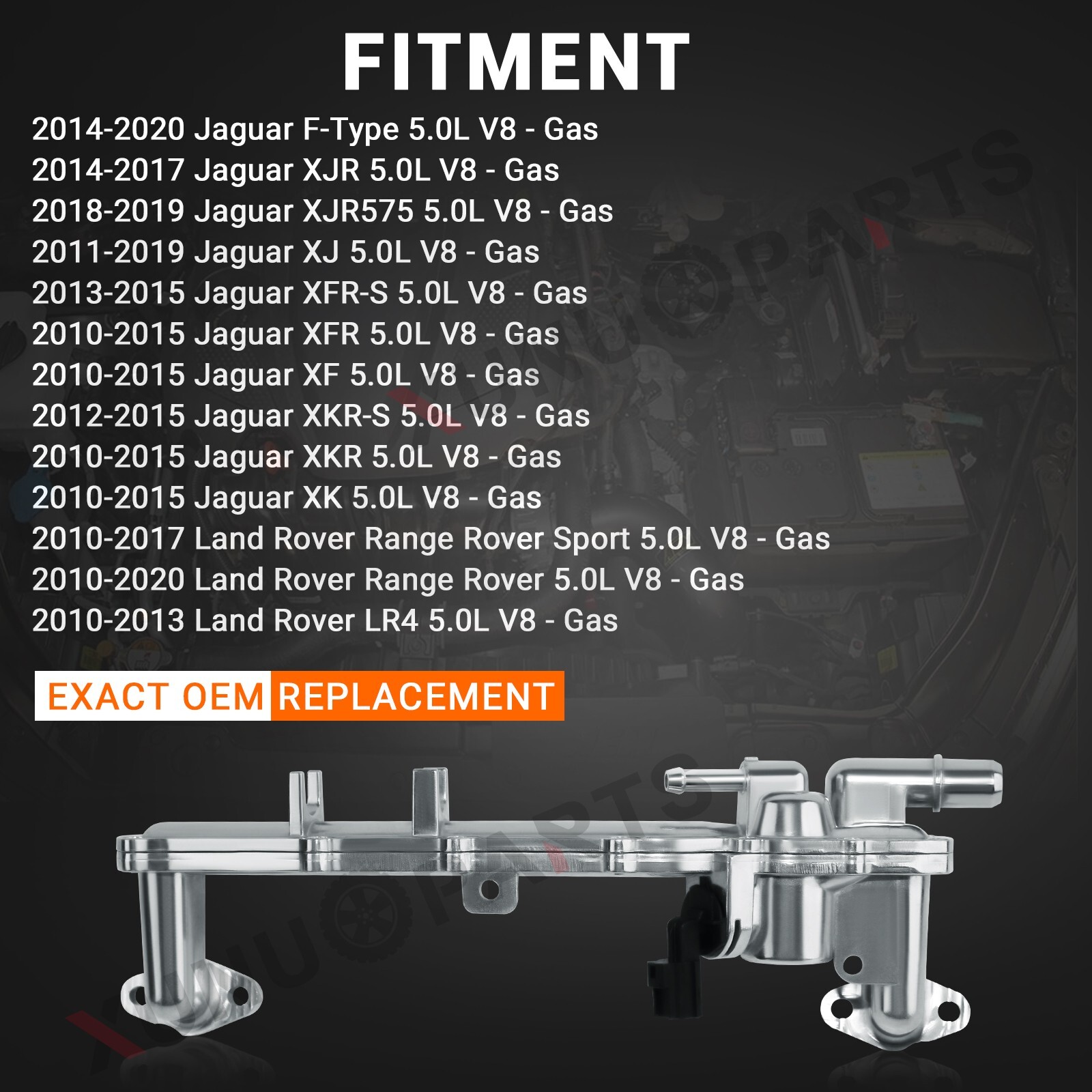 Upgraded Rear Coolant Crossover Heater Pipe for 2010-2020 Jaguar Land Rover 5.0L