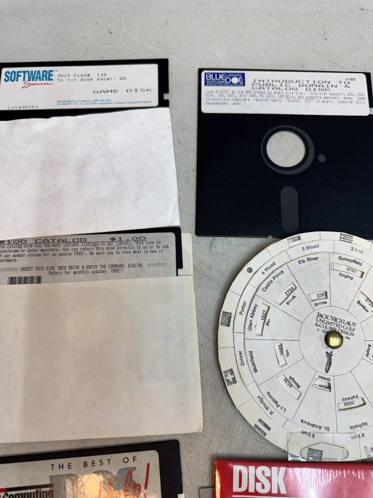 vintage floppy disk software game lot as pictured