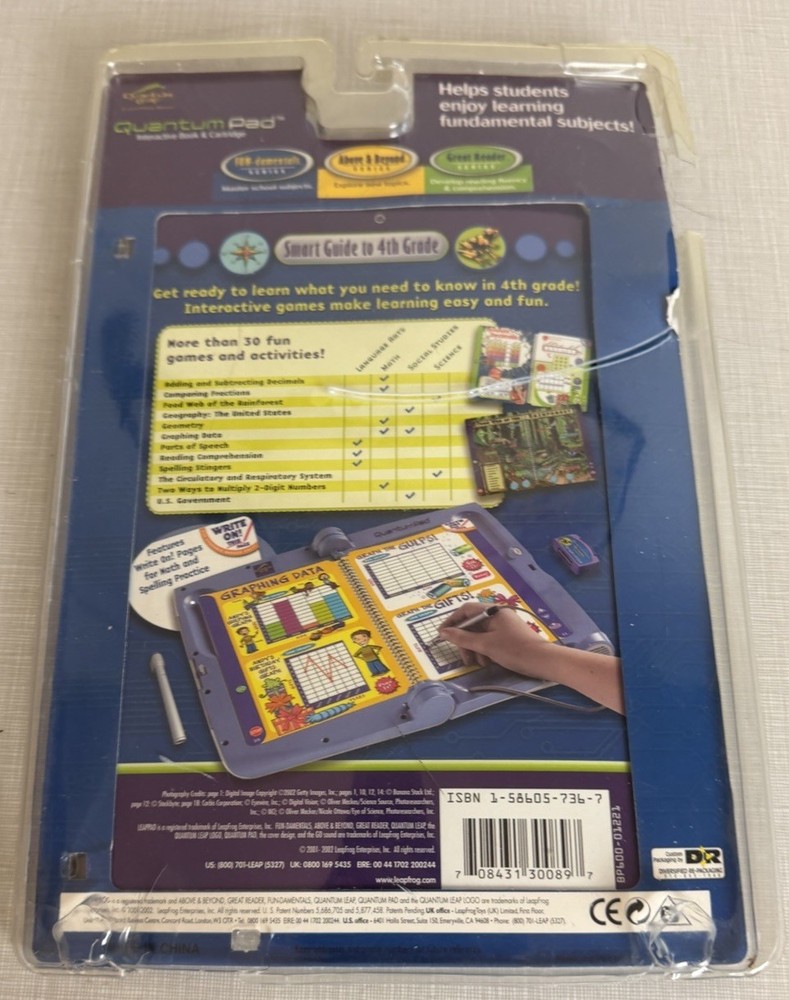 Quantum Pad Interactive Book & Cartridge for Leapfrog System Guide to 4th Grade