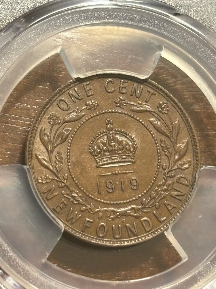 Newfoundland Large Cent 1919-C PCGS Graded MS63 Brown