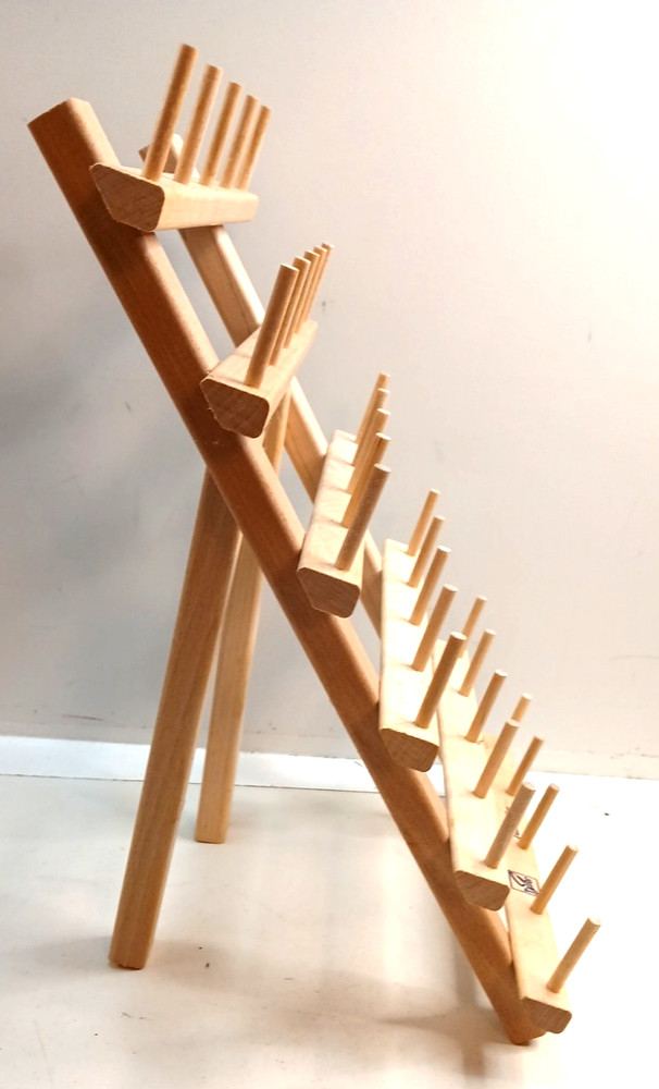 June Tailor 30 Count Wood Spool Embroidery Thread Rack Storage Holder Folding