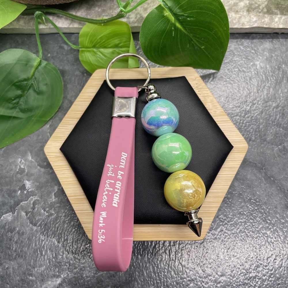 4.5” Silicone Don’t Be Afraid Scripture Keychain Purse Backpack Free Ship B907